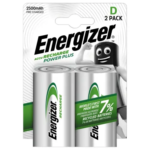 2 Piles rechargeables Power Plus HR20 ( D ) - 1,2 Volts - Energizer photo du produit