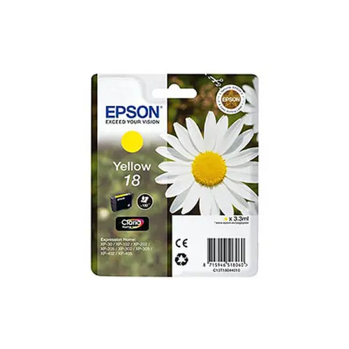 Cartouche jet d'encre EPSON jaune Pâquerette Yellow 18 T180 photo du produit