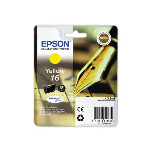 Cartouche EPSON T162 jaune Stylo &agrave; plume photo du produit