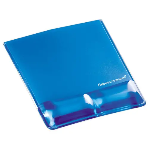 Tapis de souris/repose poignets - Health-V Crystal - Bleu - FELLOWES