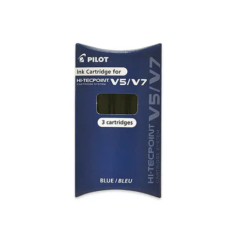 3 Recharges pour stylo V5 / V7 rechargeable PILOT - Bleu photo du produit