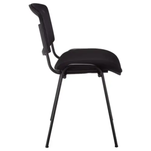 Chaise d'accueil visiteur &agrave; dossier r&eacute;sille Iso - Noir photo du produit
