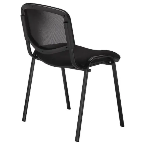 Chaise d'accueil visiteur &agrave; dossier r&eacute;sille Iso - Noir photo du produit