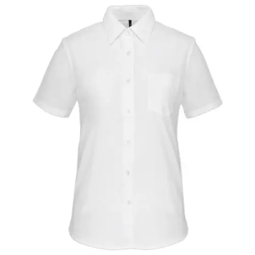 Chemise popeline polycoton femme - Manches courtes - Taille M - Blanc photo du produit