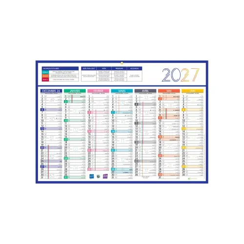 25 Calendriers de banque - 54 x 38,5 cm - 14 mois - D&eacute;c/Janv photo du produit