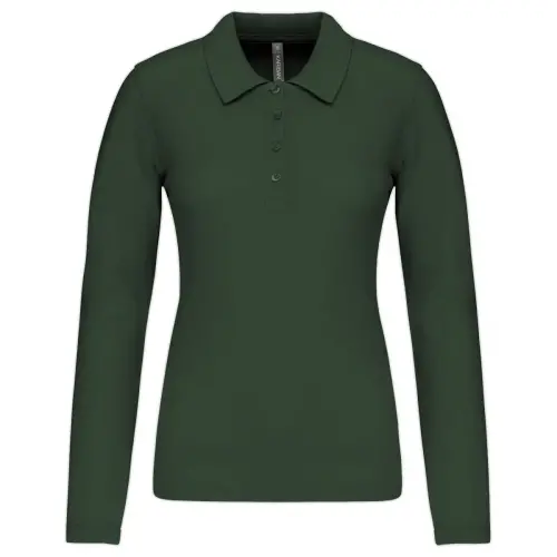 Polo piqué manches longues femme dark khaki taille 4xl photo du produit