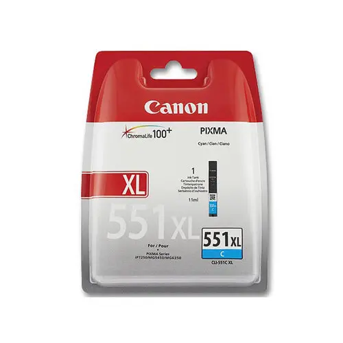 Cartouche jet d'encre CANON cyan CLI-551XL haute capacité photo du produit
