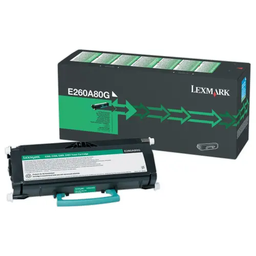 Toner Lexmark E260A80G noire photo du produit