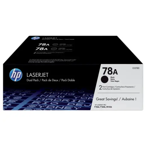 2 Toners HP 78A LaserJet - CE278AD - Noir - HP photo du produit