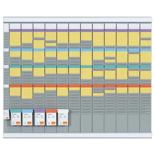 Kit de planning annuel à fiche T - 13 colonnes - 32 fentes - NOBO photo du produit