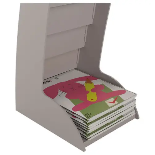 Pr&eacute;sentoir Courbo Slim 6 cases - Paperflow - Gris photo du produit