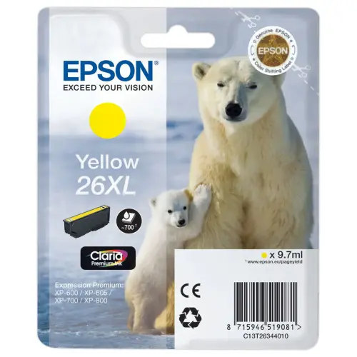 Cartouche Epson T2634 jaune photo du produit