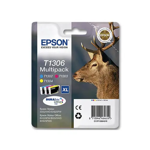 3 Cartouches Epson T1306 cyan, magenta et jaune photo du produit