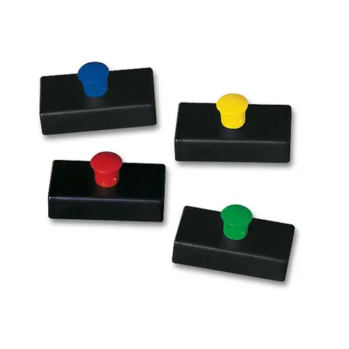 4 Aimants rectangulaires à bouton - 27 x 14 mm - Générique photo du produit