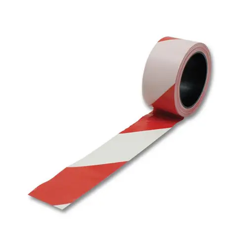 Ruban de signalisation rouge et blanc en plastique 500 m x 80 mm photo du produit