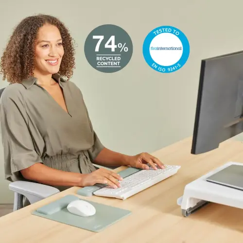 Tapis de souris repose-poignet XL Breyta - Vert sauge - Fellowes photo du produit