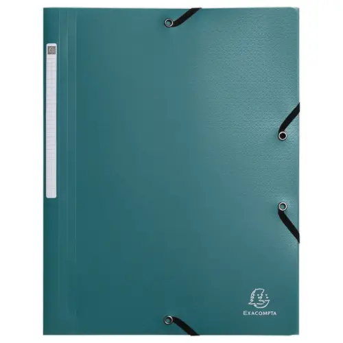 Chemise &eacute;lastiques 3 rabats Opak - Plastique recycl&eacute; - Vert - Exacompta photo du produit