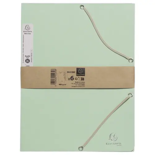 Chemise &eacute;lastiques 3 rabats AutentiK - Carte recycl&eacute;e - Exacompta photo du produit