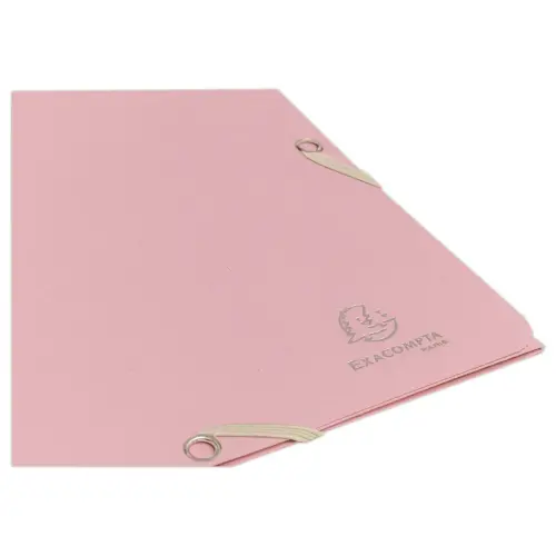 Chemise &eacute;lastiques 3 rabats - Carte recycl&eacute;e - Rose - Exacompta photo du produit