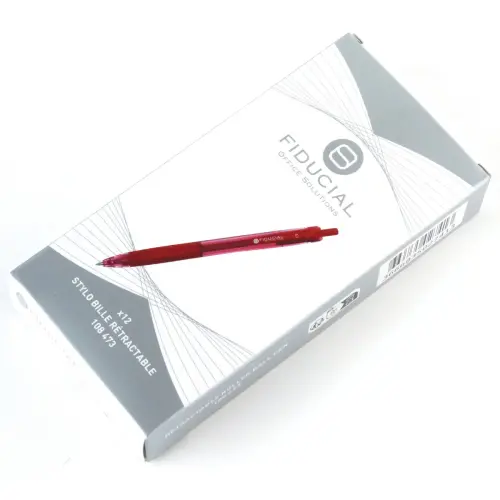 Stylo bille rétractable - Avec grip - Ecriture moyenne - Rouge - Fiducial photo du produit