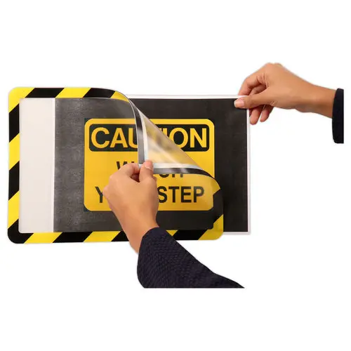 2 Pochettes repositionnables A4 pour affichage TARIFOLD - Jaune & noir photo du produit