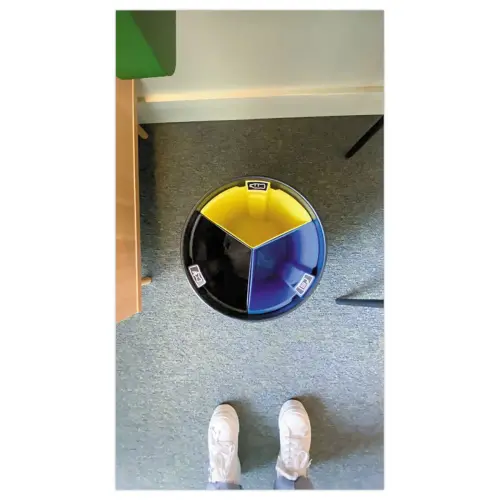 Corbeille tri sélectif  - 3 compartiments - 13L - Noir photo du produit