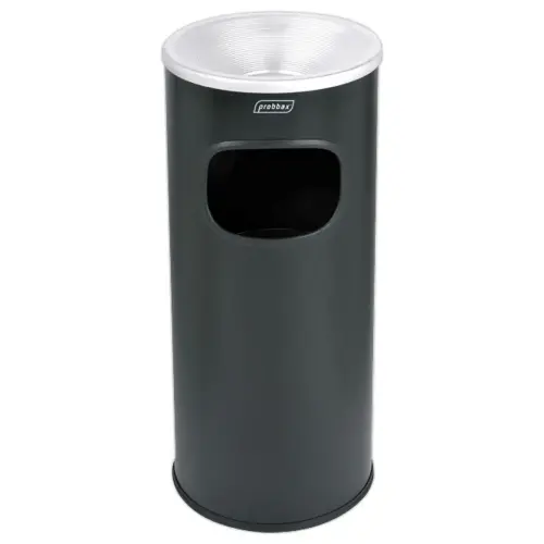 Cendrier avec corbeille - 30L - Noir - Probbax photo du produit
