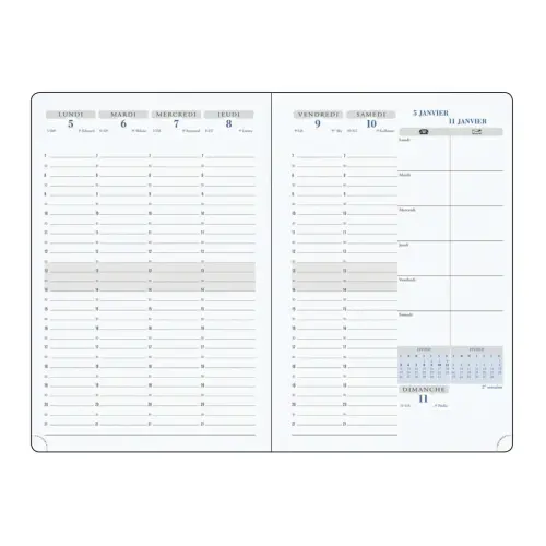 Agenda semainier Winner - 15 x 21cm - Septembre à septembre - Noir - EXACOMPTA photo du produit