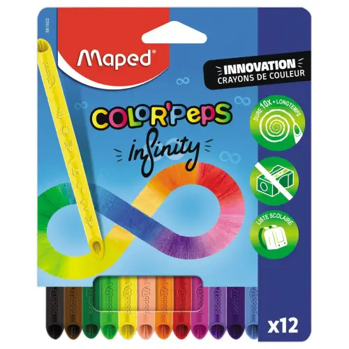 12 Crayons de couleur INFINITY - Maped photo du produit