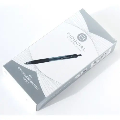 Stylo bille rétractable - Avec grip - Ecriture moyenne - Noir - Fiducial photo du produit
