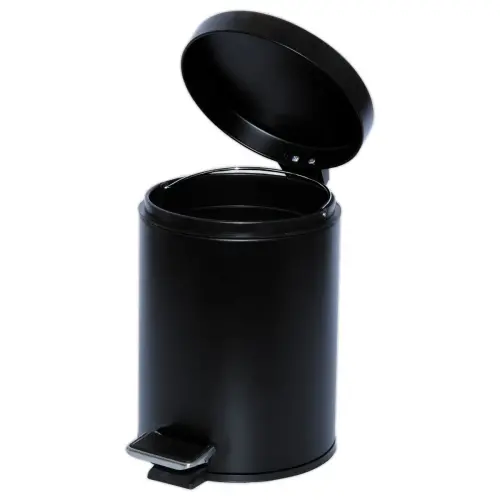 Collecteur &agrave; p&eacute;dale avec bac int&eacute;rieur en plastique - 5L - Noir photo du produit