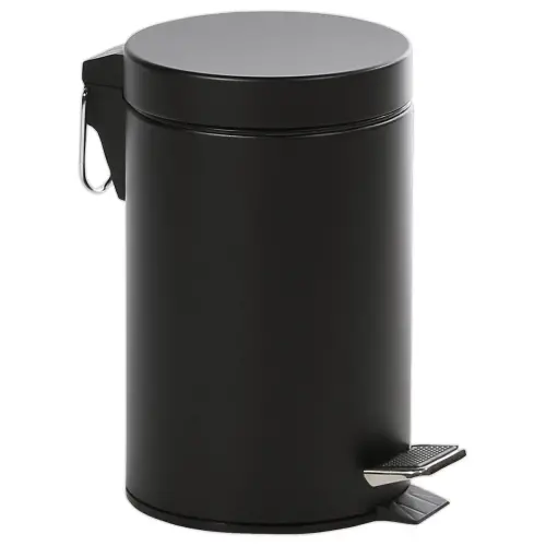 Collecteur à pédale avec bac intérieur en plastique.- 3L - Noir photo du produit