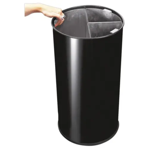 Collecteur tri s&eacute;lectif  - 3 compartiments - 60L - Noir. photo du produit