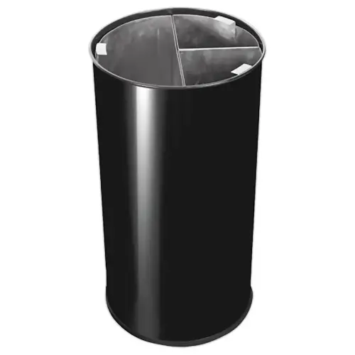 Collecteur tri s&eacute;lectif  - 3 compartiments - 60L - Noir. photo du produit