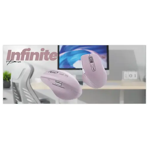 Souris sans fil INFINITEPRO - Rechargeable - Rose - T'NB photo du produit