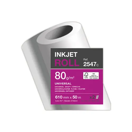 2 Rouleaux de papier pour traceurs - 50 m - 80g - CLAIREFONTAINE photo du produit