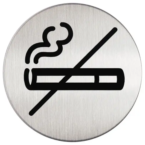 Plaque de porte ronde avec pictogramme D&eacute;fense de fumer - Durable photo du produit