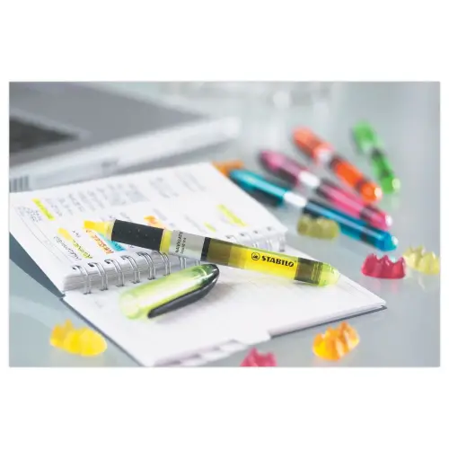 4 Surligneurs Navigator - Encre liquide - Pointe biseautée - Assortis - Stabilo photo du produit