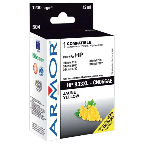 Cartouche éq. HP 933XL - Haute capacité - Jaune - OWA photo du produit