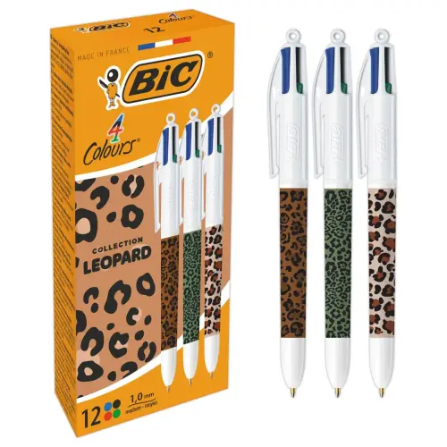Stylo-bille 4 couleurs - Motif léopard - BIC photo du produit