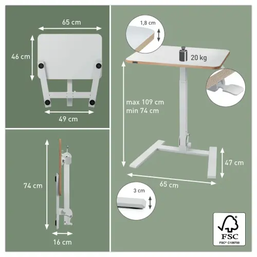 Bureau assis-debout Ergo - Pliable - Leitz photo du produit