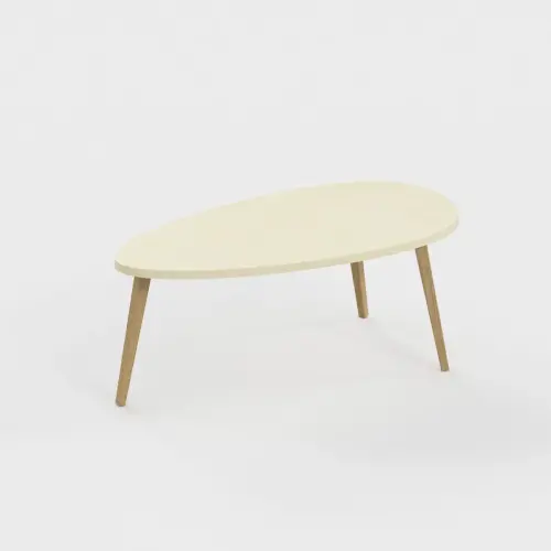 Table basse upcyclée Bellecombe - 95 x P 50 cm - Montée - Sable photo du produit