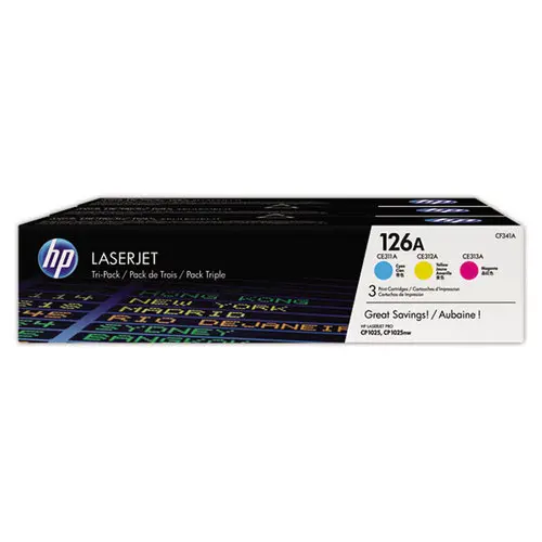 3 Toners 3 couleurs HP 126A LaserJet - CF341A - HP photo du produit