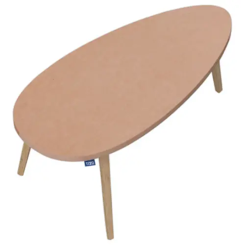 Table basse upcycl&eacute;e Bellecombe - 95 x P50 cm - Mont&eacute;e - Camel photo du produit