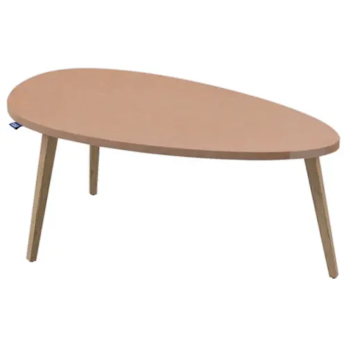 Table basse upcycl&eacute;e Bellecombe - 95 x P50 cm - Mont&eacute;e - Camel photo du produit