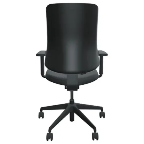 Si&egrave;ge de bureau synchrone ATILA tissu noir avec glissi&egrave;re d'assise et accotoirs 1D  mont&eacute; photo du produit