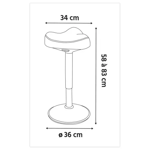 Tabouret selle bascule - Mont&eacute; photo du produit