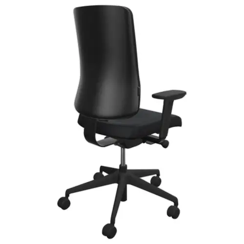 Si&egrave;ge de bureau ergonomique synchrone ATILA tissu noir accotoirs 4D mont&eacute; photo du produit