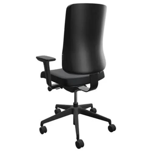 Si&egrave;ge de bureau ergonomique synchrone ATILA tissu noir accotoirs 4D mont&eacute; photo du produit