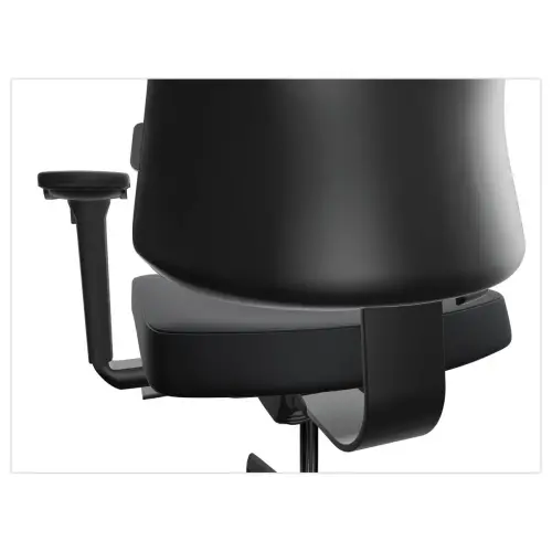 Si&egrave;ge de bureau ergonomique synchrone ATILA tissu noir accotoirs 4D mont&eacute; photo du produit